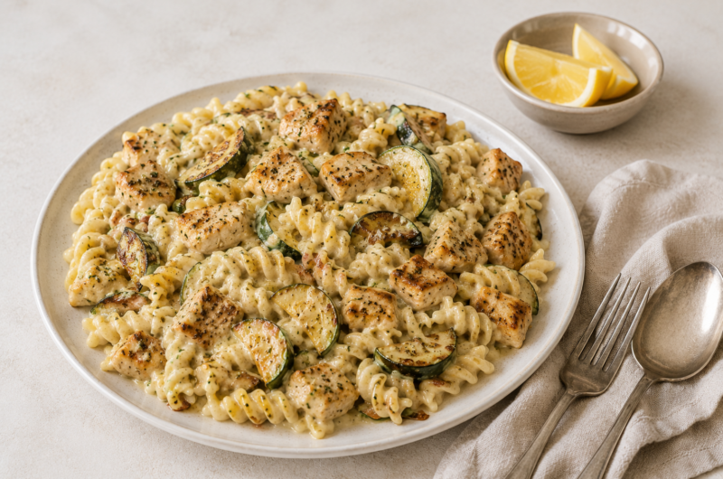 Citroenpasta-met-kip-en-courgette